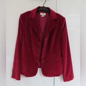 Talbots red velvet blazer